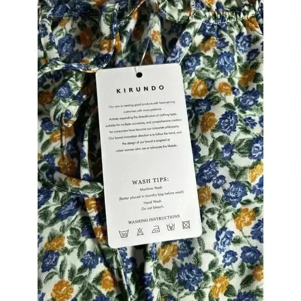 Kirundo Large Prairie Dress With Long Sleeves Floral Pattern L NWT - Picture 13 of 14